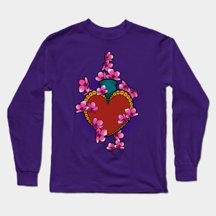 Cashed heart with cherry blossom confetti Long Sleeve T-Shirt